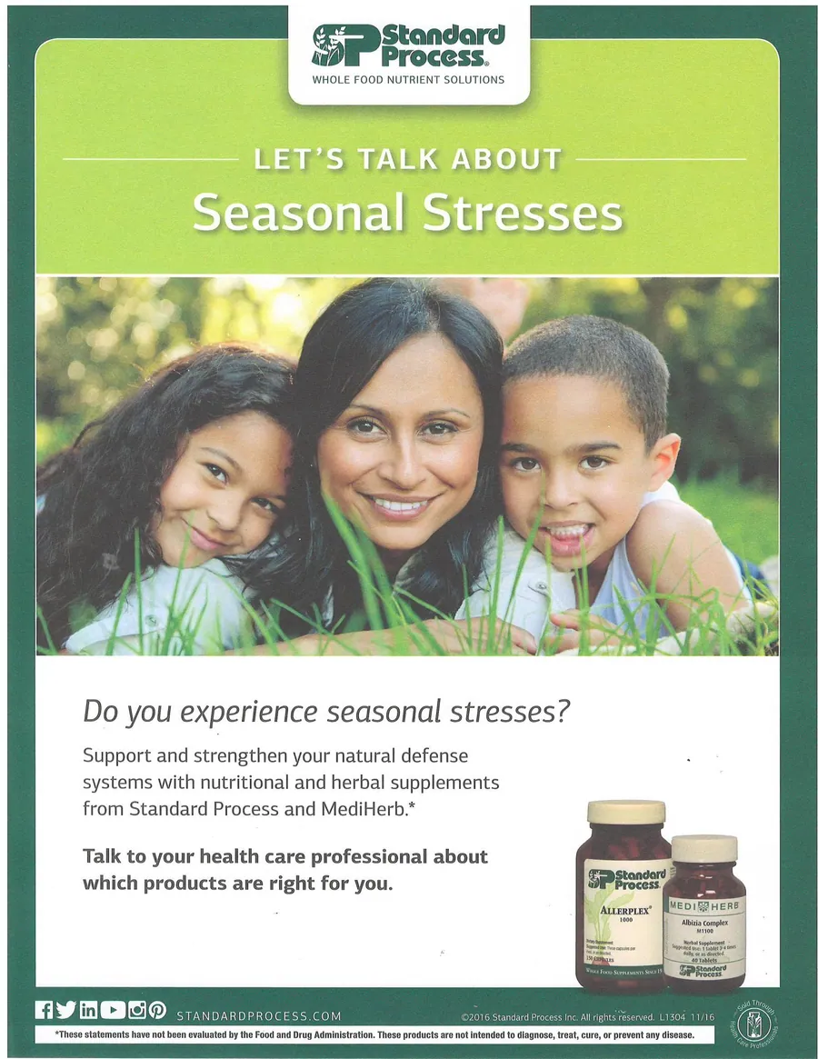 Standard Process seasonal stresses supplements flyer